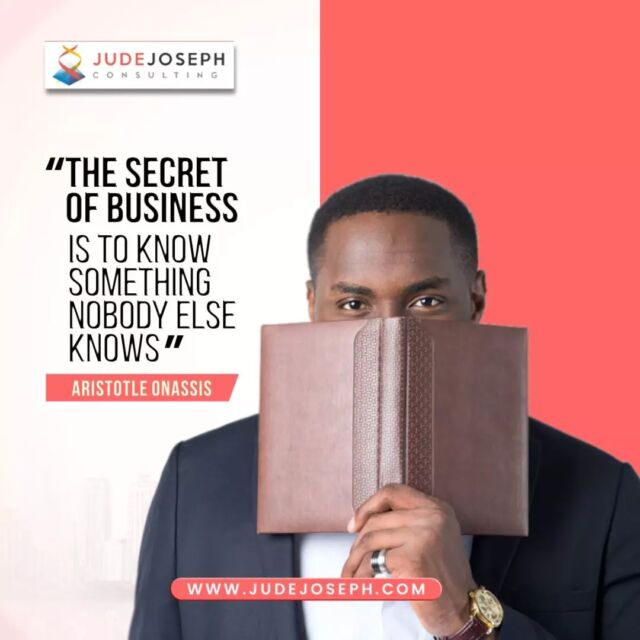 Dear Business owners,

The secret of business is to know something nobody else knows! 👌🏾

This week, plan to be different! 👌🏾👌🏾
.
.
.
.
.
.
.
.
.

#judejosephconsulting #consulting #consultantuk #managementconsultant #management #training #entrepreneur #strategy  #business #businessconsultant #businesstransformation #coaching #technology#leadership #consultant #businessgrowth #businessbooking